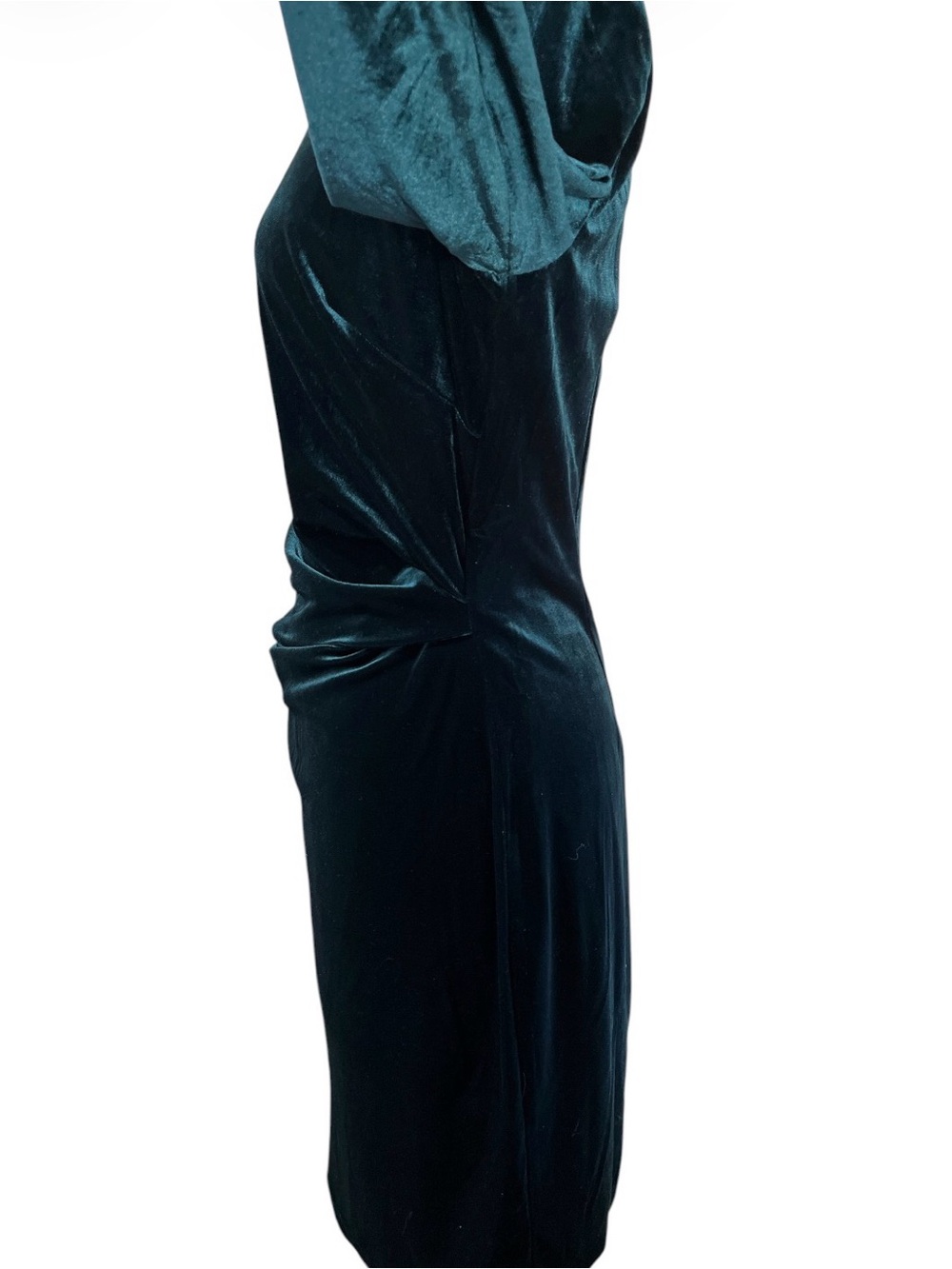 Vince Camuto Teal Velvet Long Sleeve Sheath Dress Size 10 Elegant Party Holiday - Picture 6 of 12